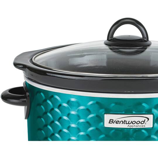 Brentwood Blue 4.5qt. Scallop-Pattern Slow Cooker